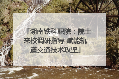 湖南铁科职院：院士来校调研指导 赋能轨道交通技术攻坚