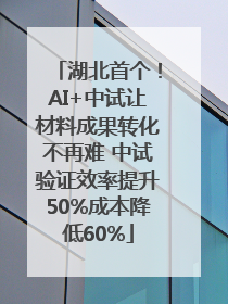 湖北首个！AI+中试让材料成果转化不再难 中试验证效率提升50%成本降低60%