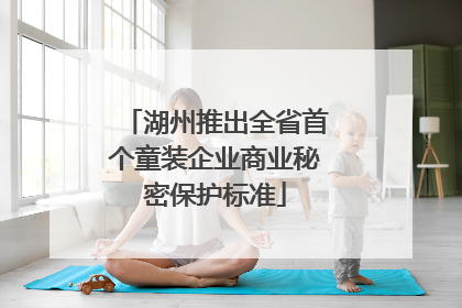湖州推出全省首个童装企业商业秘密保护标准