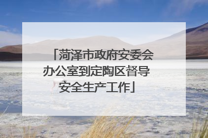 菏泽市政府安委会办公室到定陶区督导安全生产工作