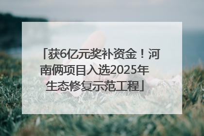 获6亿元奖补资金！河南俩项目入选2025年生态修复示范工程