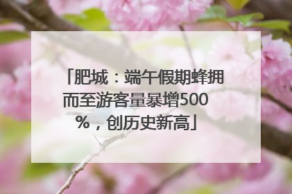 肥城：端午假期蜂拥而至游客量暴增500%，创历史新高