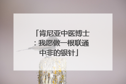 肯尼亚中医博士：我愿做一根联通中非的银针