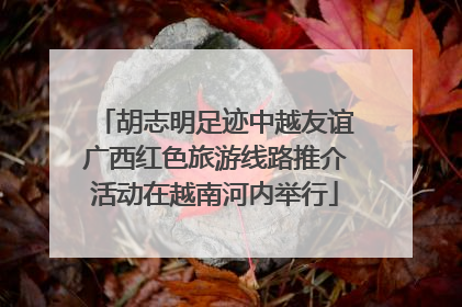 胡志明足迹中越友谊广西红色旅游线路推介活动在越南河内举行