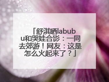 舒淇晒labubu和哭娃合影：一同去郊游！网友：这是怎么火起来了？