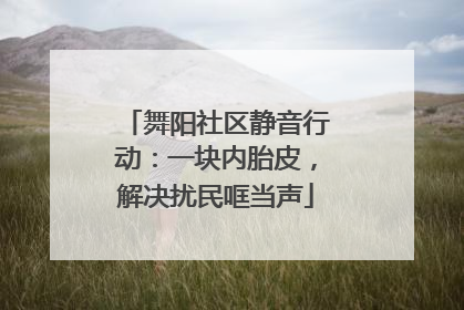 舞阳社区静音行动：一块内胎皮，解决扰民哐当声