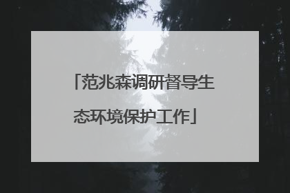 范兆森调研督导生态环境保护工作