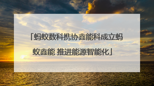 蚂蚁数科携协鑫能科成立蚂蚁鑫能 推进能源智能化