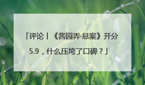 评论丨《酱园弄·悬案》开分5.9，什么压垮了口碑？
