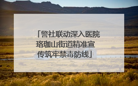 警社联动深入医院 珞珈山街道精准宣传筑牢禁毒防线
