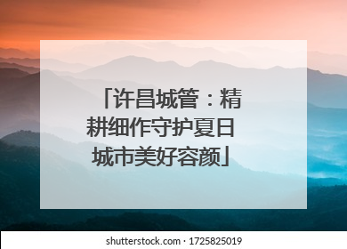 许昌城管：精耕细作守护夏日城市美好容颜