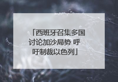 西班牙召集多国讨论加沙局势 呼吁制裁以色列