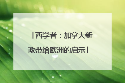西学者：加拿大新政带给欧洲的启示