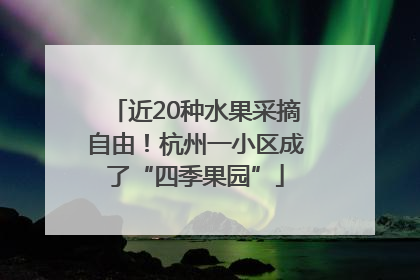 近20种水果采摘自由！杭州一小区成了“四季果园”