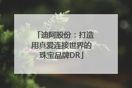 迪阿股份：打造用真爱连接世界的珠宝品牌DR