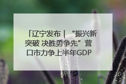 辽宁发布｜“振兴新突破 决胜勇争先”营口市力争上半年GDP增长6%左右