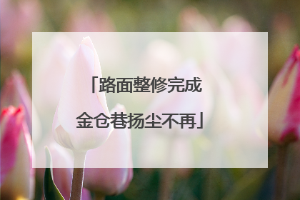 路面整修完成 金仓巷扬尘不再