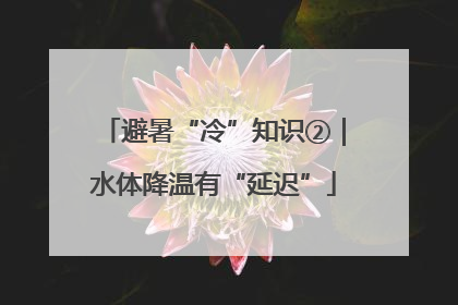 避暑“冷”知识②｜水体降温有“延迟”
