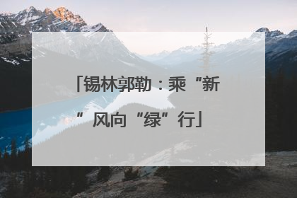 锡林郭勒：乘“新”风向“绿”行