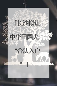 长沙拟让中华田园犬“合法入户”
