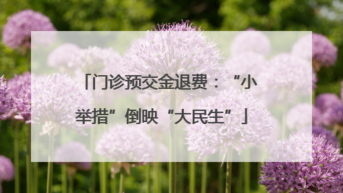门诊预交金退费：“小举措”倒映“大民生”