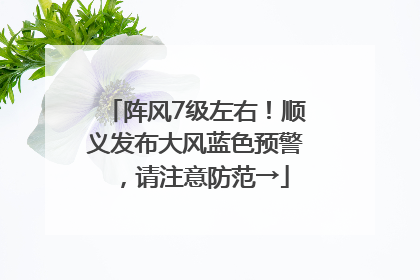 阵风7级左右！顺义发布大风蓝色预警，请注意防范→