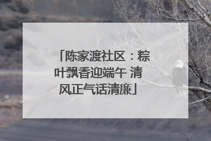 陈家渡社区：粽叶飘香迎端午 清风正气话清廉