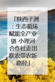 陕西子洲：生态循环赋能全产业链 小理河合作社走出联农带农新路径