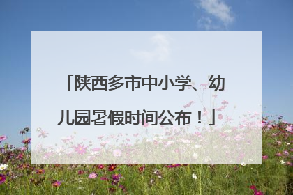 陕西多市中小学、幼儿园暑假时间公布！