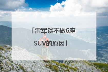 雷军谈不做6座SUV的原因