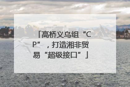 高桥义乌组“CP”，打造湘非贸易“超级接口”