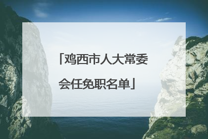 鸡西市人大常委会任免职名单