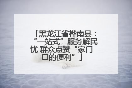 黑龙江省桦南县：“一站式”服务解民忧 群众点赞“家门口的便利”