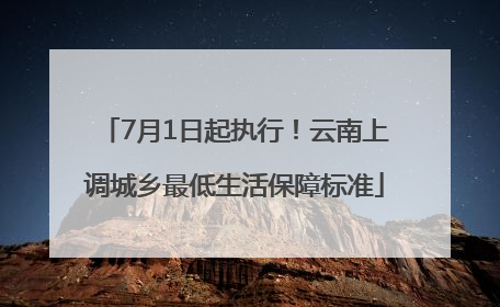 7月1日起执行！云南上调城乡最低生活保障标准