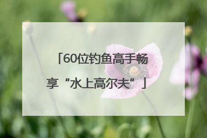 60位钓鱼高手畅享“水上高尔夫”