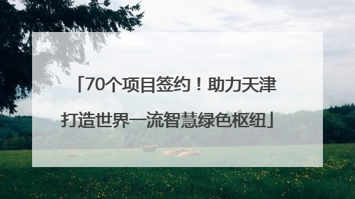 70个项目签约！助力天津打造世界一流智慧绿色枢纽