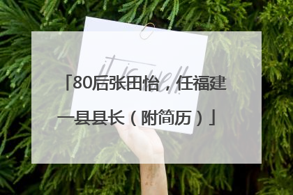 80后张田怡，任福建一县县长（附简历）
